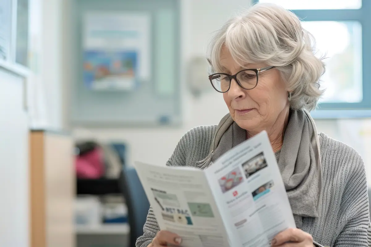 patient reading a leaflet